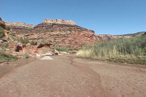 Cliffs Above the Dolores River Stock Footage 93032763