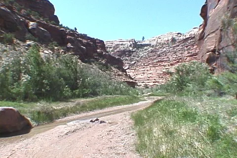 Cliffs above Dolores River Stock Footage 93366885
