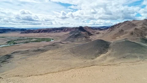 Cliffs aerial view Western Mongolia. Stock Footage 161645232