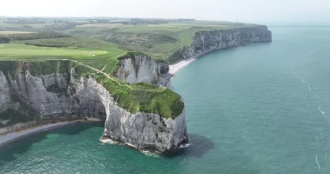 Cliffs along the coast, rocks and ocean landscape. Video stock 244260841