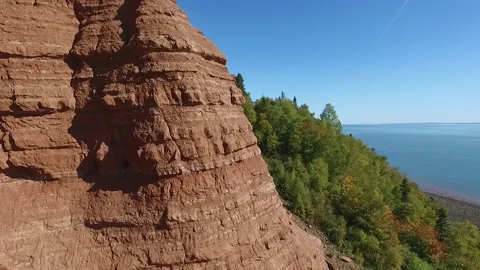 Cliffs Along the Ocean Up Close Aerial Stock Footage 150447911