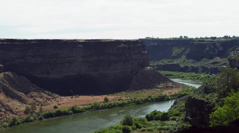 Cliffs along the Sanke River near Twin Falls, Idaho Stock Footage 59193755