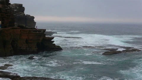 Cliffs and Atlantic ocean in Peniche. Portugal Stock Footage 119558186