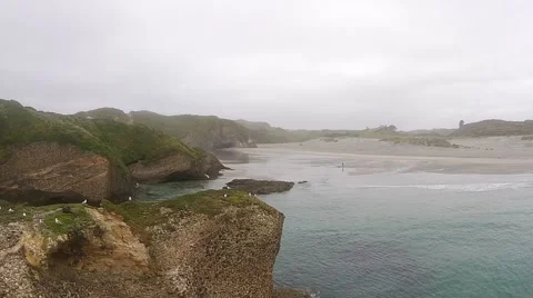 Cliffs and Coastline Flyby Vídeos de archivo 49360302