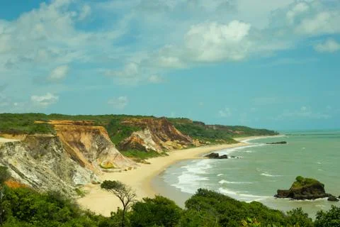 Cliffs and desert beach Stock Photos