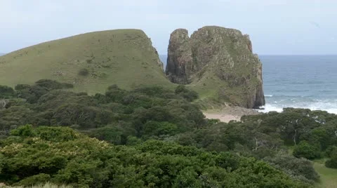Cliffs and the Hole in the Wall Stock Footage 21227219