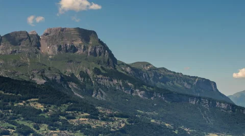 Cliffs and mountain tops in Haute Savoie Alps time lapse 4K Stock Footage 52655372