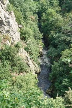 Cliffs And River Bode In The Bode Gorge In The Harz Mountains, Germany 写真素材