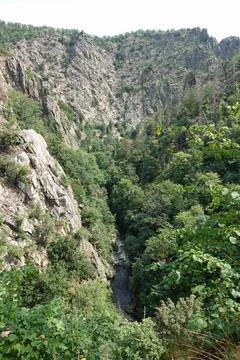Cliffs And River Bode In The Bode Gorge In The Harz Mountains, Germany Fotos Stock