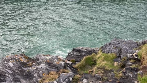 Cliffs and sea - Atlantic Ocean - Cornwall England Stock Footage 237919953