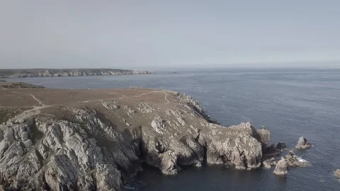 Cliffs and sea close 4k ungraded Stock Footage 105962911