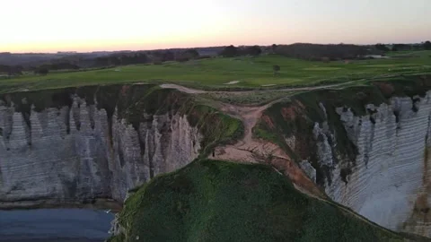 Cliffs and Waters of Etretat Stock Footage 306576852