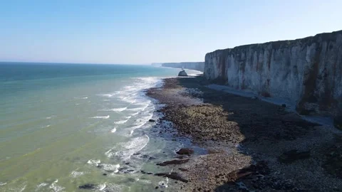 Cliffs and Waters of Etretat Stock Footage 306577545