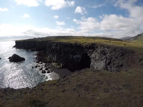 Cliffs Of Arnarstapi, Iceland Stock Footage 135672650
