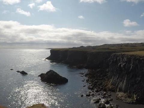 Cliffs Of Arnarstapi, Iceland 库存照片