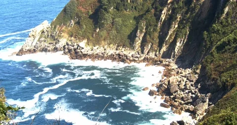 Cliffs in the Basque Country, typical landscape of the Basque Country. Stock Footage 139259965