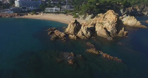 Cliffs on the beach in Spain Stock Footage 131667420