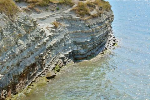 Cliffs on the black sea 스톡 사진