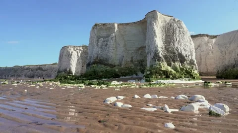 The Cliffs of Botany Bay Broadstairs in Kent, England Stock Footage 201796990