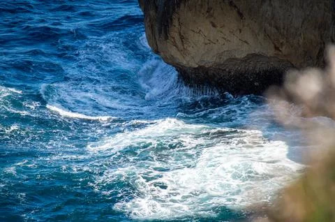 Cliffs at Bufones of Pria in the Cantabrian Sea Stock Photos