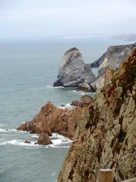 Cliffs of Cabo da Roca (Cape Roca) in Sintra. The most western point of Europ Stock Photos