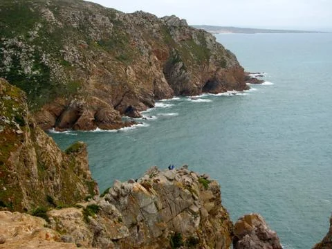 Cliffs of Cabo da Roca (Cape Roca) in Sintra. The most western point of Europ Stock Photos