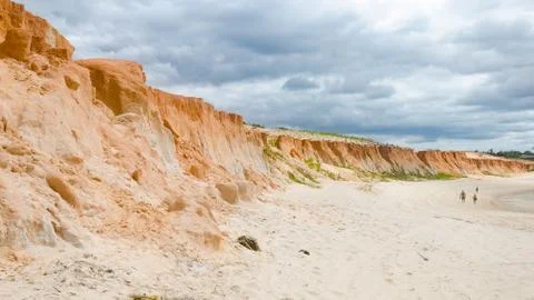Cliffs at the Canoa quebrada beach at the Ceara Stock Photos