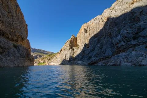 Cliffs of the canyon and River Stock Photos