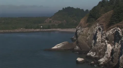 Cliffs of Cape disappointment Washington Stock Footage 56776922