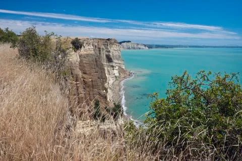 Cliffs at Cape Kidnappers. Stock Photos