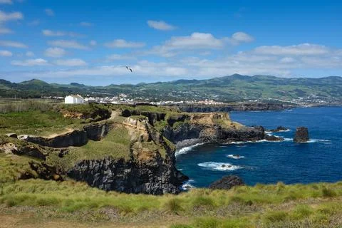 Cliffs close to Fenais da Luz, Azores Stock Photos