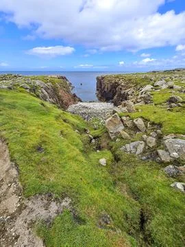 The cliffs close to the Lighthouse on Tory Island, County Donegal, Republic of Stock Photos