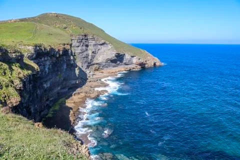 Cliffs on the coast of Cantabria. Stock Photos