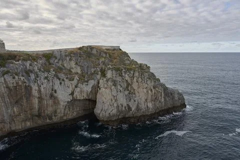 Cliffs on the coast of Castro Urdiales, Spain Stock Photos