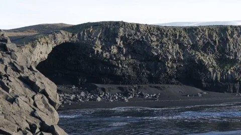 Cliffs on the coast of Iceland Video stock 101658610