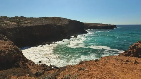 Cliffs on the coast of Portugal Video stock 252593510