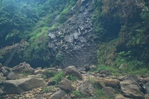 Cliffs consisting of naturally formed rocks Stock Photos