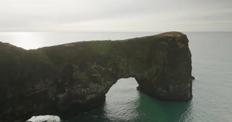 Cliffs of Dyrhólaey in Iceland Stock Footage 228654094