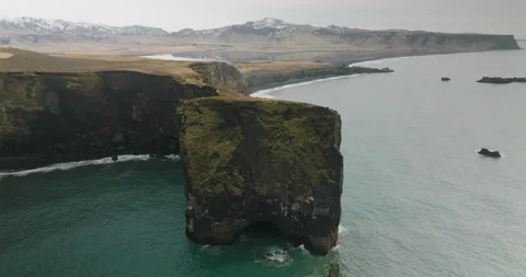 Cliffs of Dyrhólaey in Iceland Stock Footage 228654235