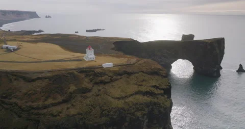 Cliffs of Dyrhólaey in Iceland Stock Footage 228654320