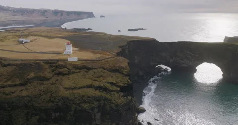 Cliffs of Dyrhólaey in Iceland Stock Footage 228654394