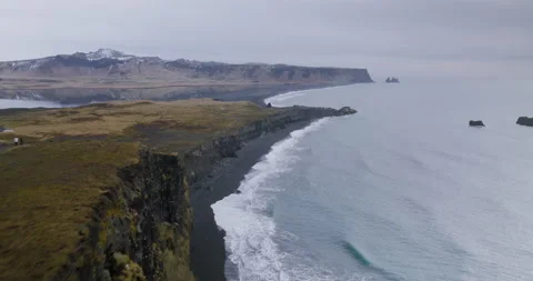 Cliffs of Dyrhólaey in Iceland Stock Footage 228654758