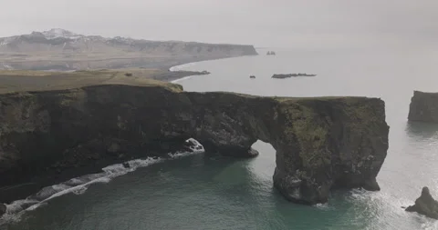 Cliffs of Dyrhólaey in Iceland Stock Footage 228656196