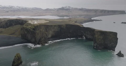 Cliffs of Dyrhólaey in Iceland Stock Footage 228656376