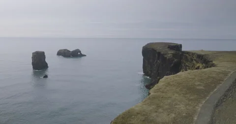 Cliffs of Dyrhólaey in Iceland Stock Footage 228656773