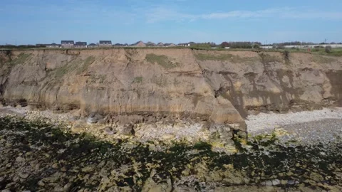 Cliffs on the English beach from a drone Stock Footage 188862157