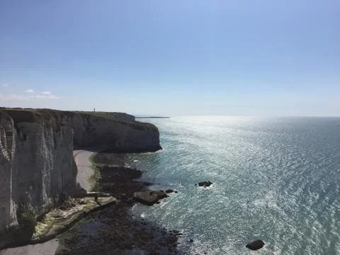 Cliffs of Etretat, old cliffs Stock Photos