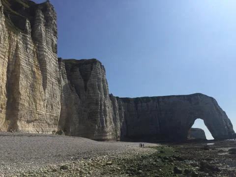 Cliffs of Etretat, old cliffs Stock Photos