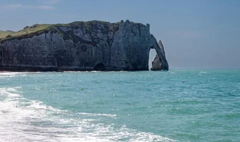 The cliffs of Etretat before the storm Stock Photos