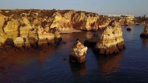 Cliffs formed by waves Stock Footage 80845639